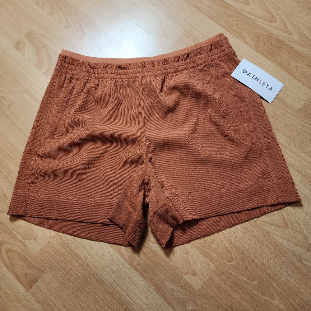 NWT Athleta‎ Echo Pullon Orange Clay Shorts Women's Size 14
